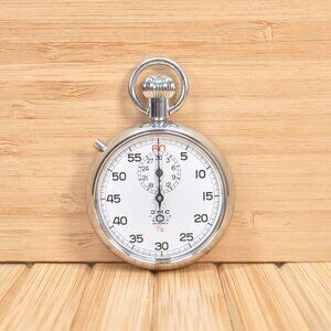 JMC 7 Jewels Super Antimagnetic 1/5 Stopwatch, Swiss Made, No front glass!